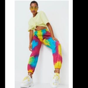 Tie dye acid wash joggers